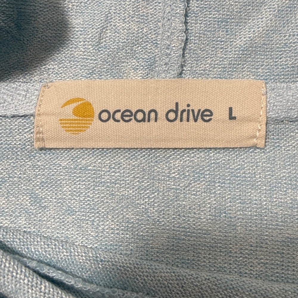 Ocean Drive Anna Maria Island Florida Hoodie Light Blue Heather Graphic Large - Picture 4 of 8